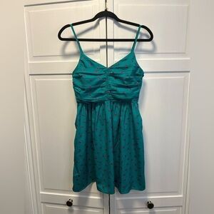 Roxy Paisley Print Pleated Bodice Spaghetti Strap Sundress Size Women’s Medium